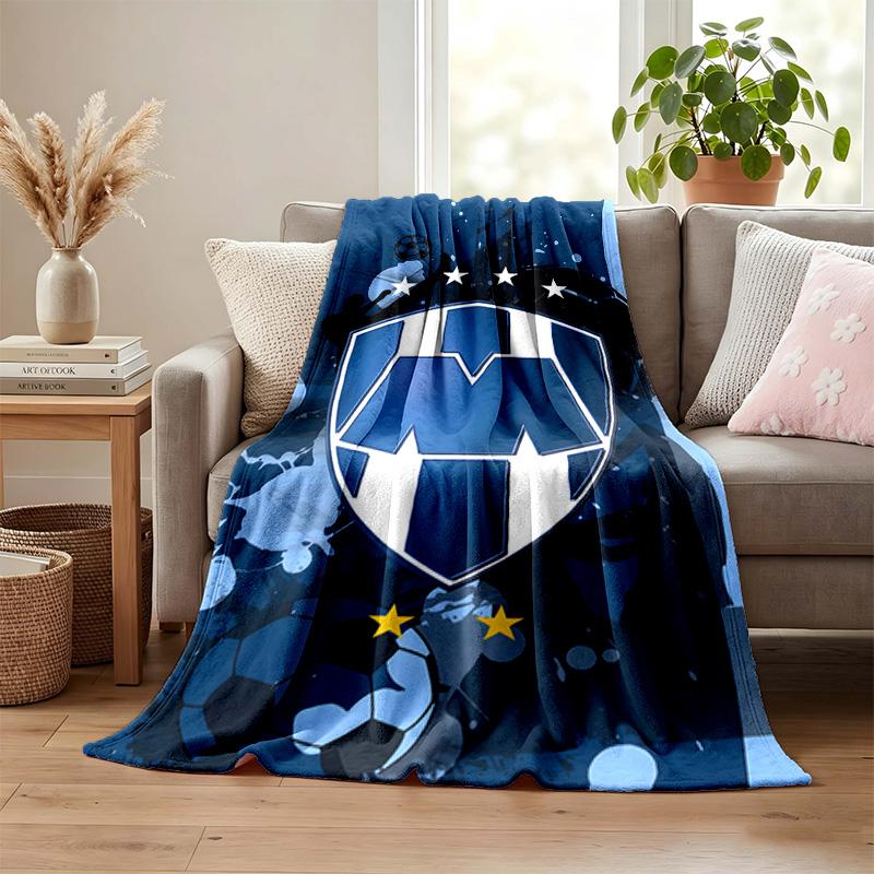 Club de Futboll Monterrey ICON blanket Flannel Blanket Soft Cozy Plush Throw for Sofa Bed Lightweight Home Decoration