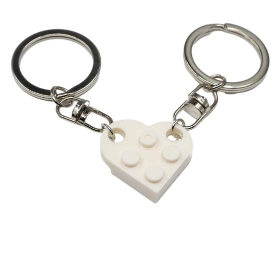 1 Pair Detachable Heart Pendant Keychain Matching Brick Key Ring Couple Lover Key Chain Valentine Day Gift