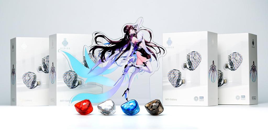 Hidizs Высокопроизводительный двойной магнитный динамический драйвер с черными внутриканальными мониторами MS1-Galaxy, (Нет микрофона)