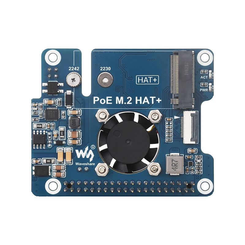 Плата расширения для Raspberry Pi 5 с PCIe на M.2 NVMe SSD, питанием PoE, Ethernet и вентилятором охлаждения