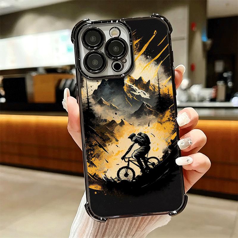 Мягкий чехол для телефона с изображением горного велосипеда для iPhone 15 16 17 Air 14 Pro Max 16E Plus 13 12 Mini, с покрытием, противоударный Fundas