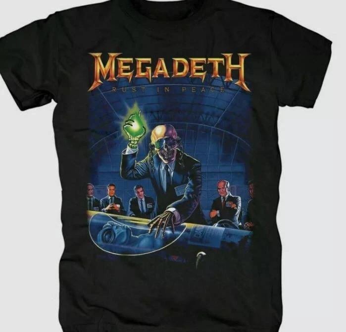 Megadeth Rust In Peace Смешная Хлопковая Футболка Подарок Мужчинам Женщинам Футболка S-2345XL