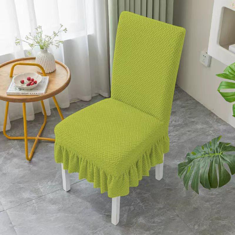 T-shaped Jacquard Skirt Hem Chair Cover Hotel Banquet Chair Cover Chair Back Exquisite Wedding Seat Cover Festive