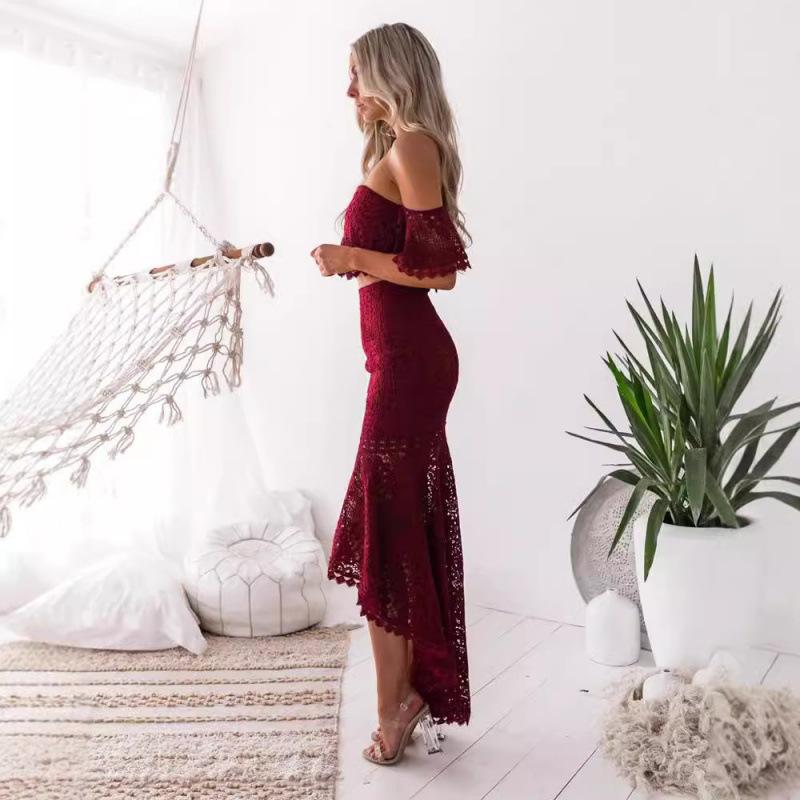 2025 новое платье кружевная юбка топ-труба халтер темперамент юбка-карандаш двухсекционная женская юбка