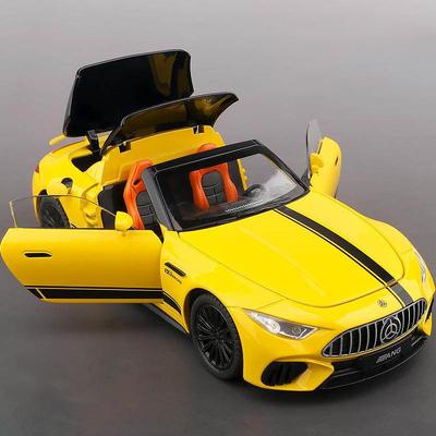 Новый 1:22 Benz SL63 Модель игрушечной машинки из литого сплава со светом и звуком Открывающиеся двери Кабриолет Спортивные автомобили Модели Коллекция Подарки