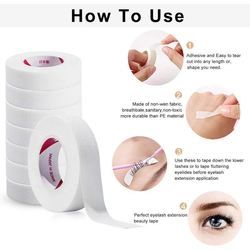 1.25cm*9m 2/3/1 Rolls Japanese Insulating Tape for Eyelash Extension Lint Free Under Eye Pads Breathable Non-woven Tape Paper Eyelash Patch