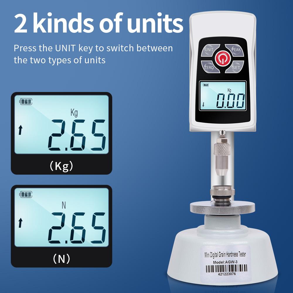 AGW-3 Мини Цифровой Измеритель Твердости Зерна Высокоточный Пенетрометр для Зерна 20кг 196Н Дюрометр для Зерна для Пшеницы Риса Сои