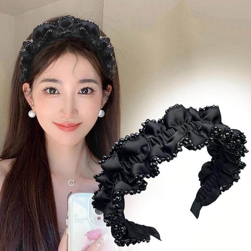 Плиссированные тканевые повязки для волос в виде бабочек для женщин, элегантные французские повязки для волос, аксессуары для волос