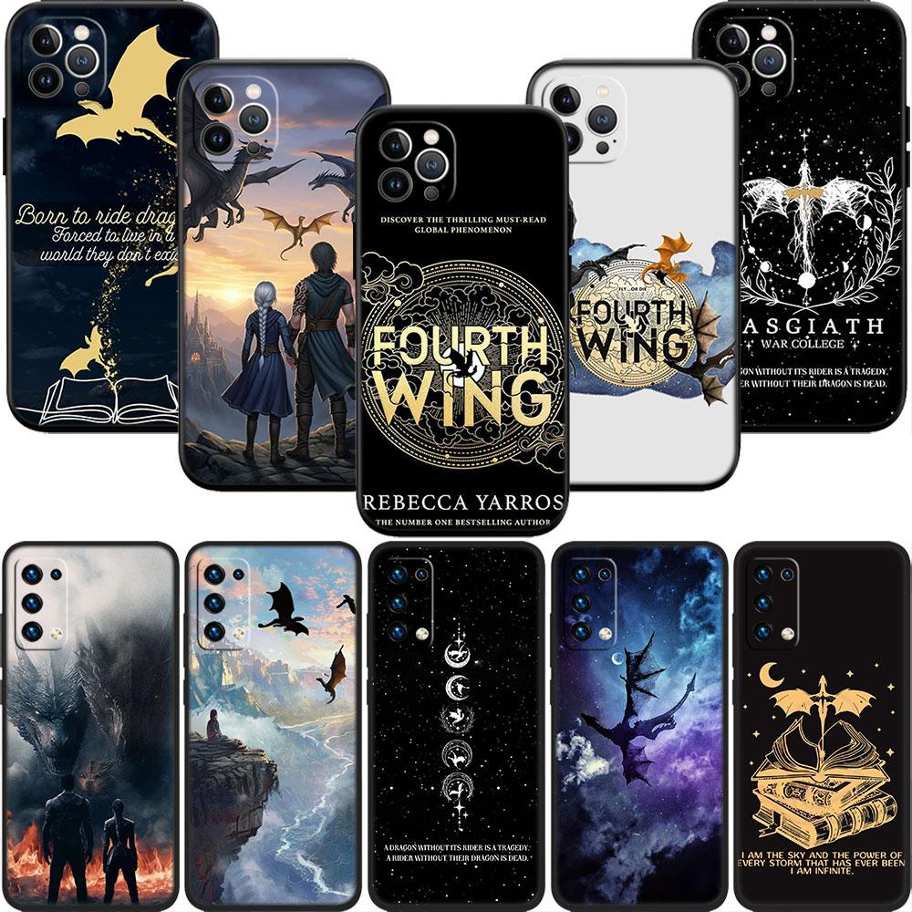 CJ56 Fourth wing dragons Soft Shell Phone Case for iPhone 16 15 14 13 12 Pro Max Plus Mini
