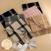 Plaid Imitation Cashmere Scarf Women's Winter High End Scarf British Style Commuting Warm Versatile Tassel Shawl