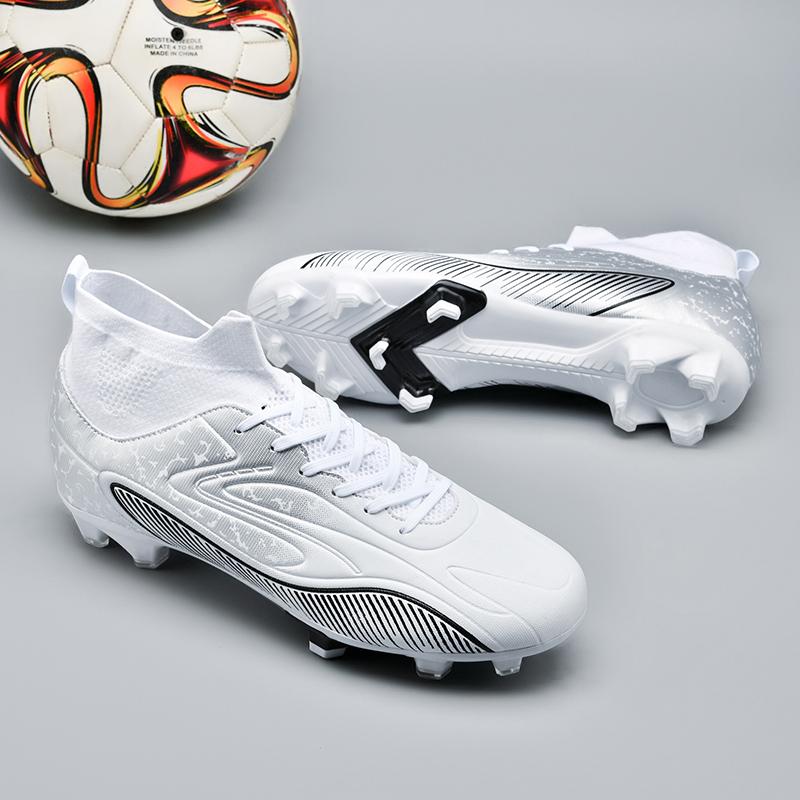 Футбольные бутсы унисекс 35-45, высокоэластичные носки на шнуровке, тренировочные искусственные луга, спортивные тренировки на открытом воздухе, футбол для детей