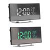 LED Digital Clock 3 Level Brightness Snooze USB Battery Powered Electronic Mirror Alarm Clock with T