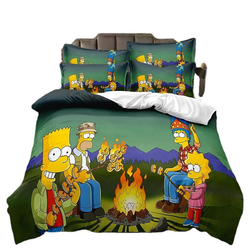 2026 The S-Simpsons Cartoon Duvet Cover Set Soft Wash Bed 3 Piece Comfortable Student Dormitory Home Baby Bedding Best seller