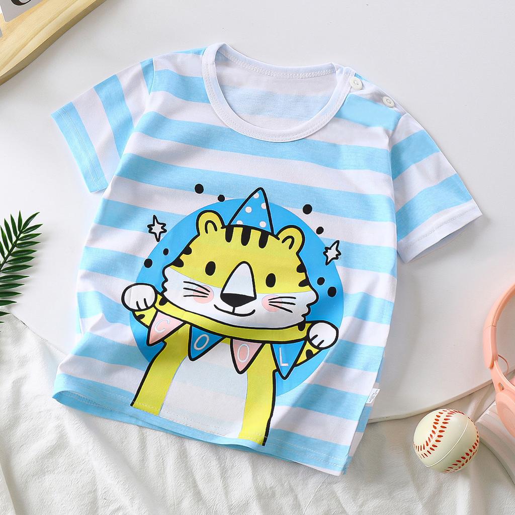 Children's Short Sleeve Pure Cotton Summer New Boy's T-shirt Baby Cartoon Girl Short Sleeve Korean Version of Top for Children
