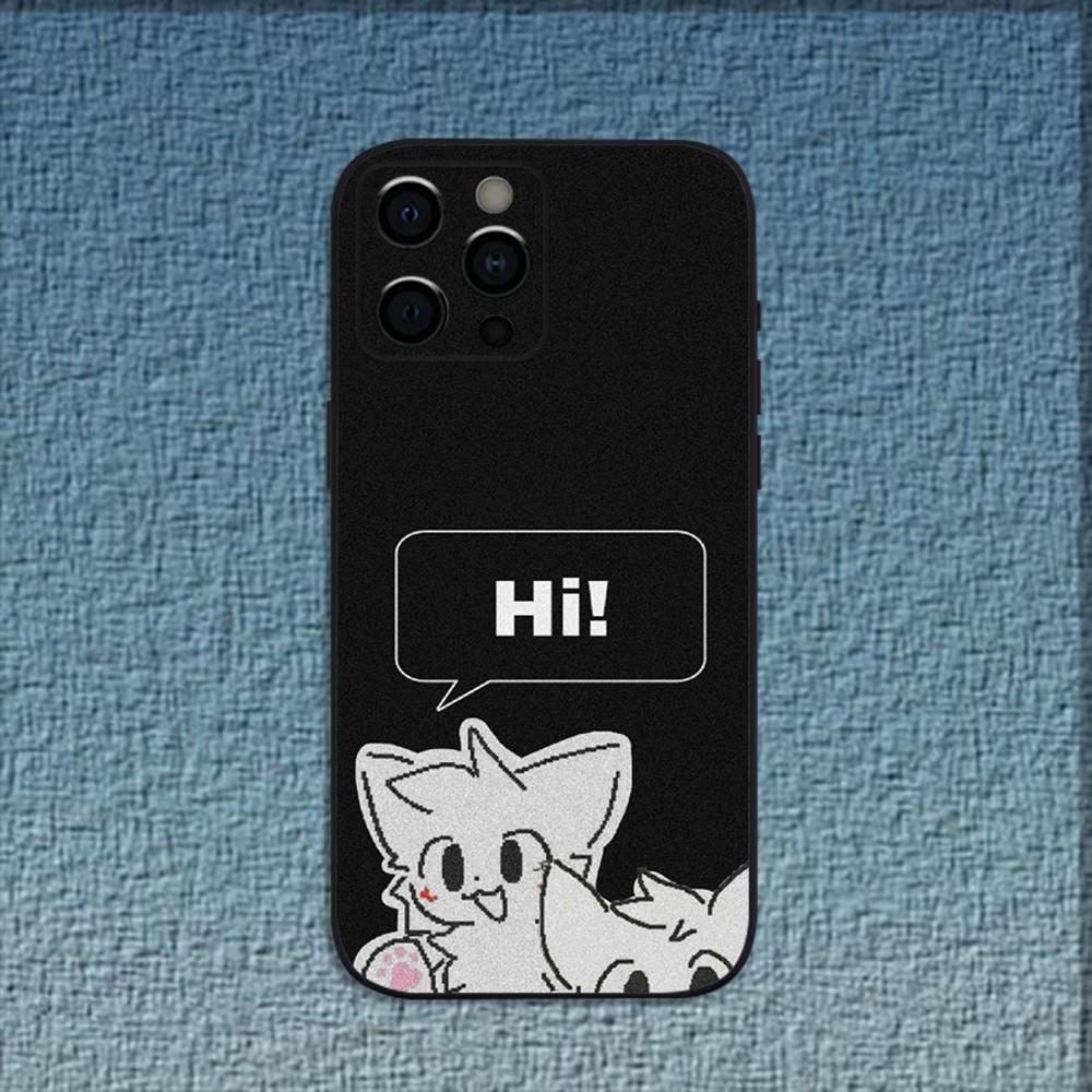 Чехол для телефона B-Boykisser Cat Милый Черный Мягкий Чехол для iPhone 16,15,14,13,12,11,Pro,X,XS,Max,XR,Plus,Mini