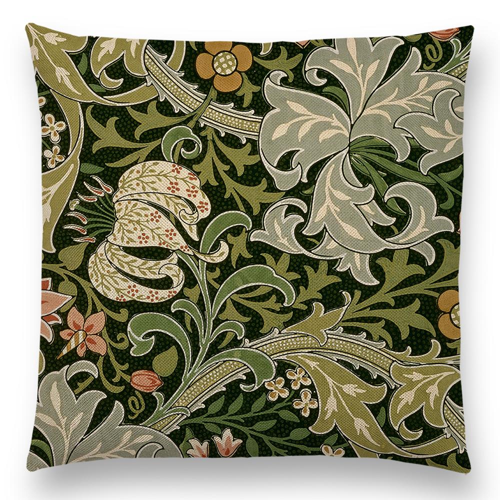 Чехол для подушки William Morris Thief Red, льняная роскошная подушка для домашнего декора, наволочка для дивана, гостиной, 40 см/45 см/50 см/60 см