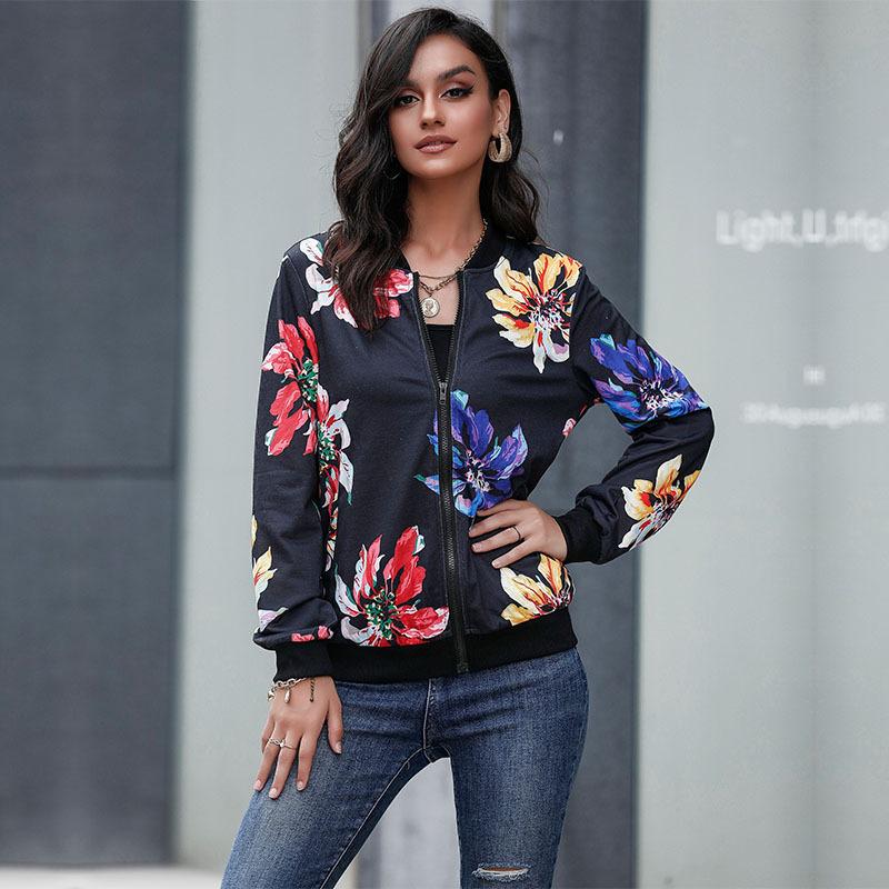 Повседневный тренд Универсальная модная куртка Женская принтованная куртка Бейсбольная одежда