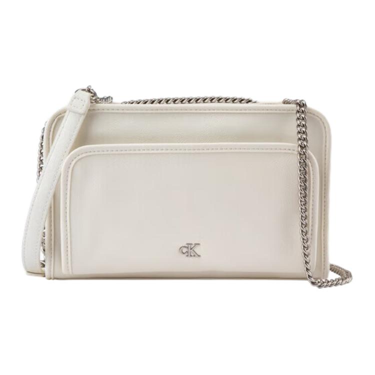 New CALVIN KLEIN Synthetic Material Camera Bag, Crossbody Bag, Shoulder Bag Medium Women's Ivory 4K0004G-YAS