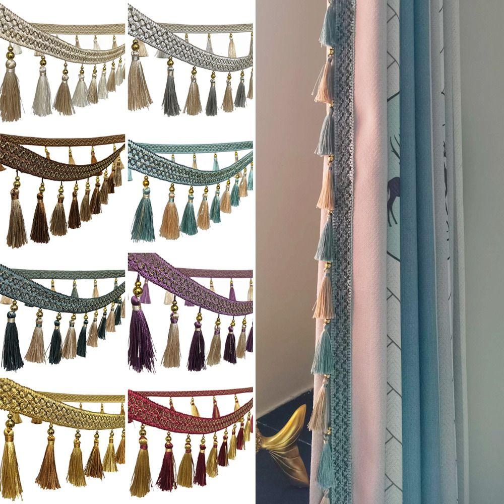 12M Craft Making Vintage Fringe Trim with Hanging Tassel Chain Tassel Ribbon Home Decoration