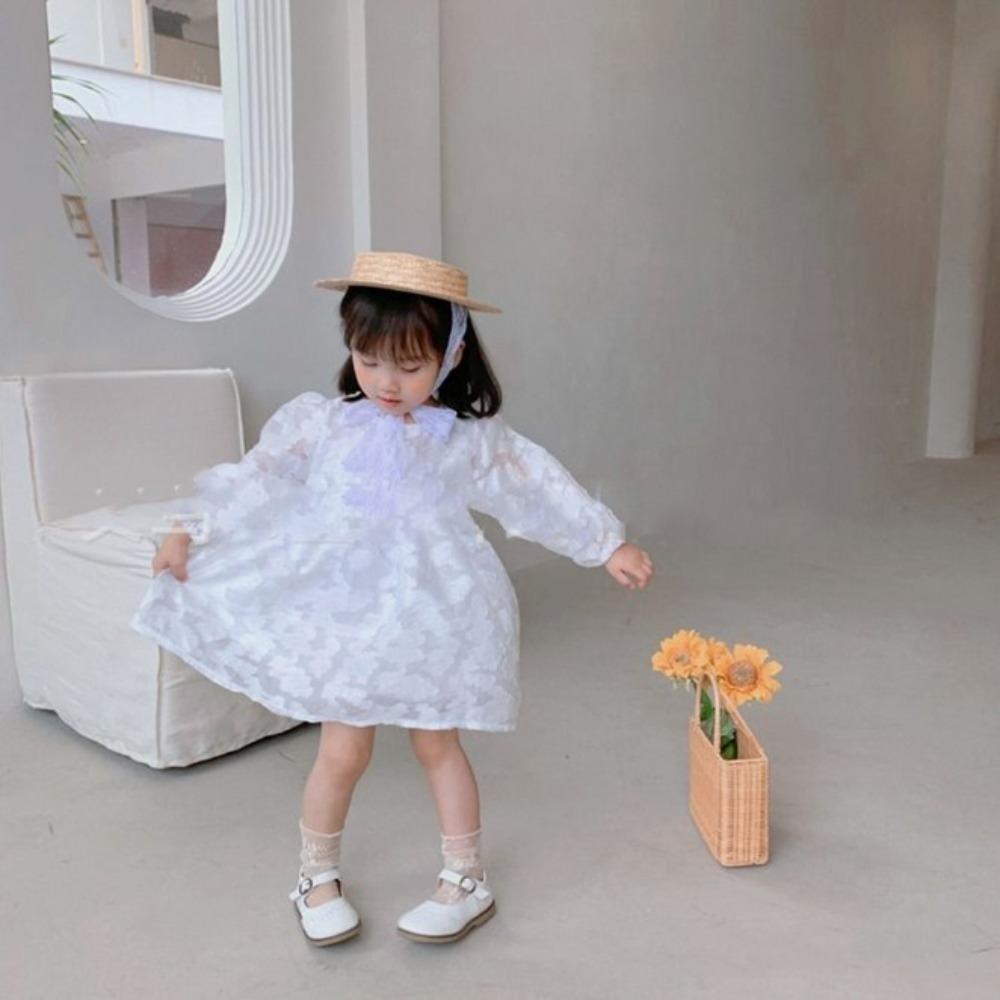 Flat Top Straw Hat Lace Up Sunscreen Cap New Baby Girl Sun hat Outdoor