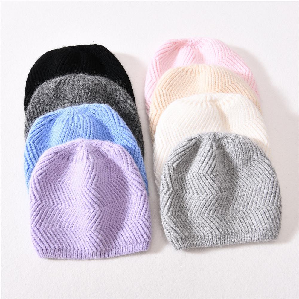 Versatile rabbit velvet children's knitted hats male and female babies outdoor wool hats windproof autumn and winter warm ear hats