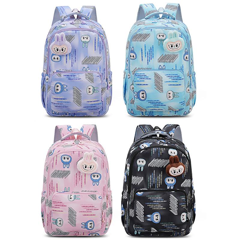 Школьный рюкзак Labubu Милый мультяшный школьный рюкзак Женский Большой вместимости Для четвертого, пятого и шестого классов Легкий Водонепроницаемый Рюкзак большой вместимости KTY