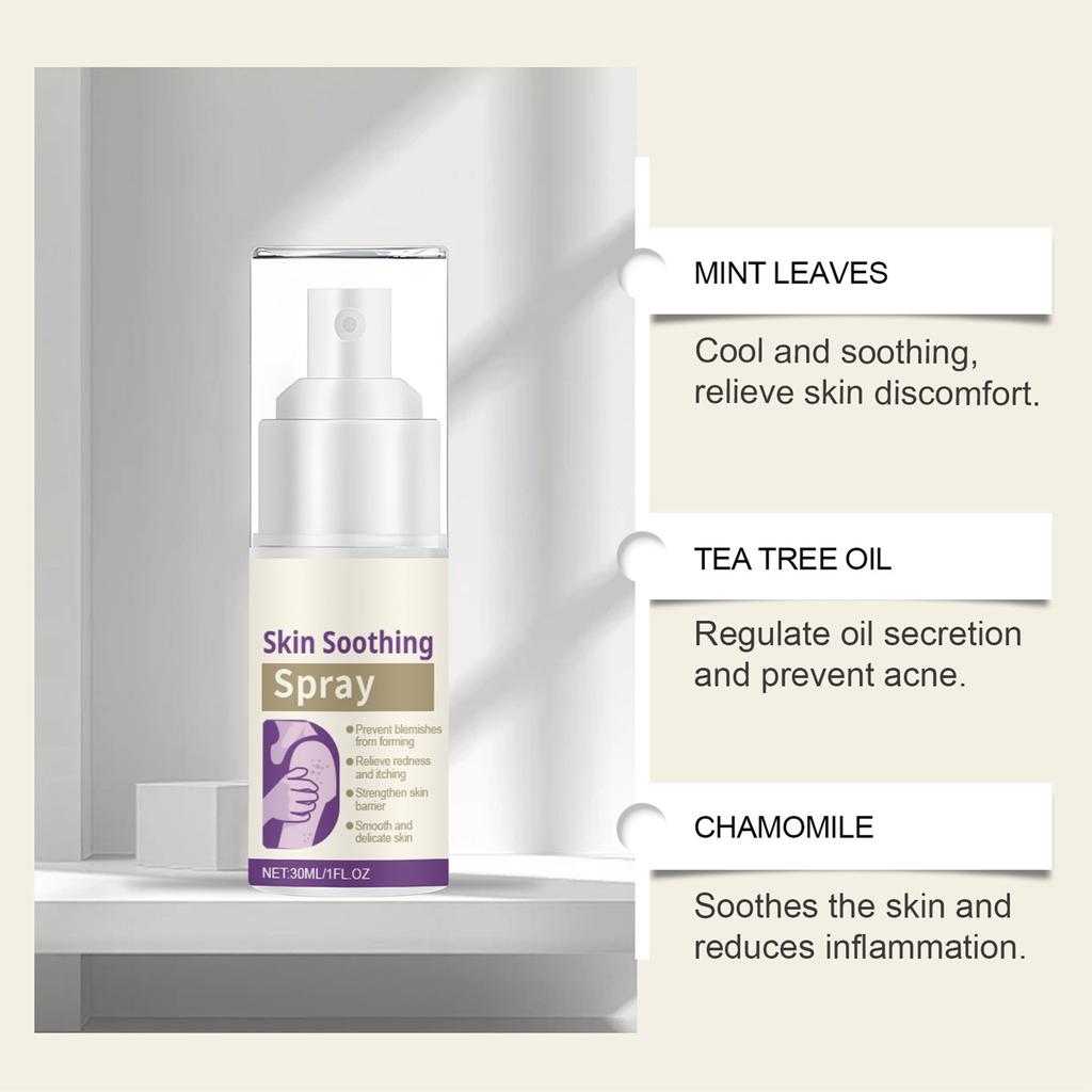 Успокаивающий спрей для кожи, Против акне, Снимает покраснение и зуд, Успокаивающая вода, Мягко успокаивает кожу без раздражения, 30 мл