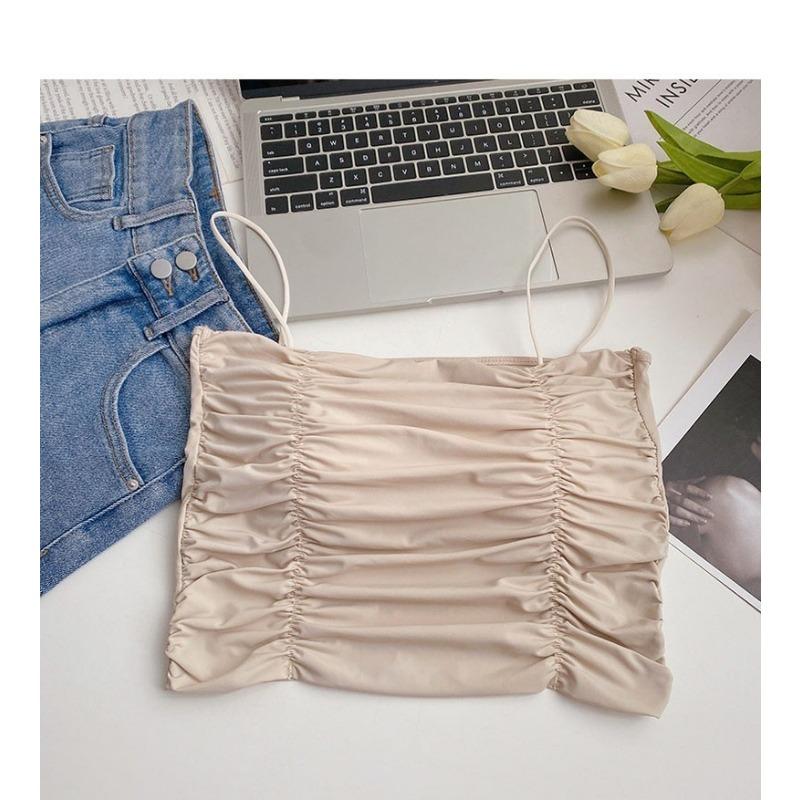 Spice Girl представляет майку-топ с подушечками для груди и халтер-дизайном для женщин, сочетающуюся со стройнящим и облегающим однотонным топом-бандо с грудью