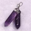 Hexagonal Agate Bullet Quartz Crystal Pendant Necklace