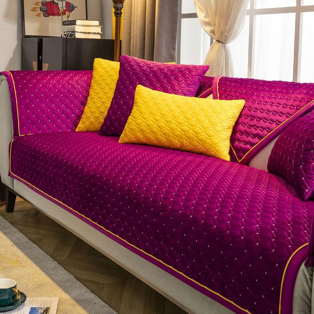 Стеганый толстый плюшевый бархатный чехол для дивана 3 4 сиденья Loveseat L-образный чехол для дивана однотонный ультрамягкий чехол для кресла зеленый теплый