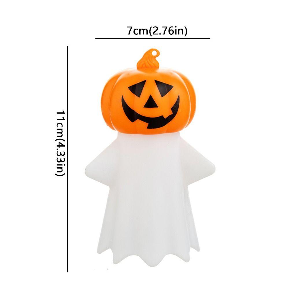 Creative Portable Halloween Pumpkin Light Spooky Plastic Ghost Pumpkin Lamp Eye Protection LED Night Light Porch Lighting