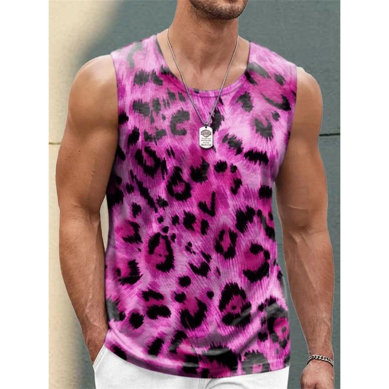 Летний топ с круглым вырезом, 3D-принтом с животным узором, модный, повседневный, женская майка без рукавов