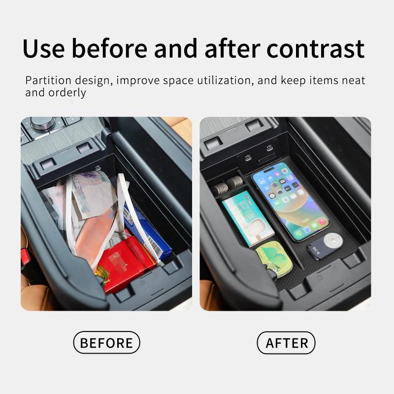 Premium ABS Fit Center Console Organizer Tray For Mazda CX-90 CX-70 CX-80 2024-2025 Anti-Slip Armrest Storage Box