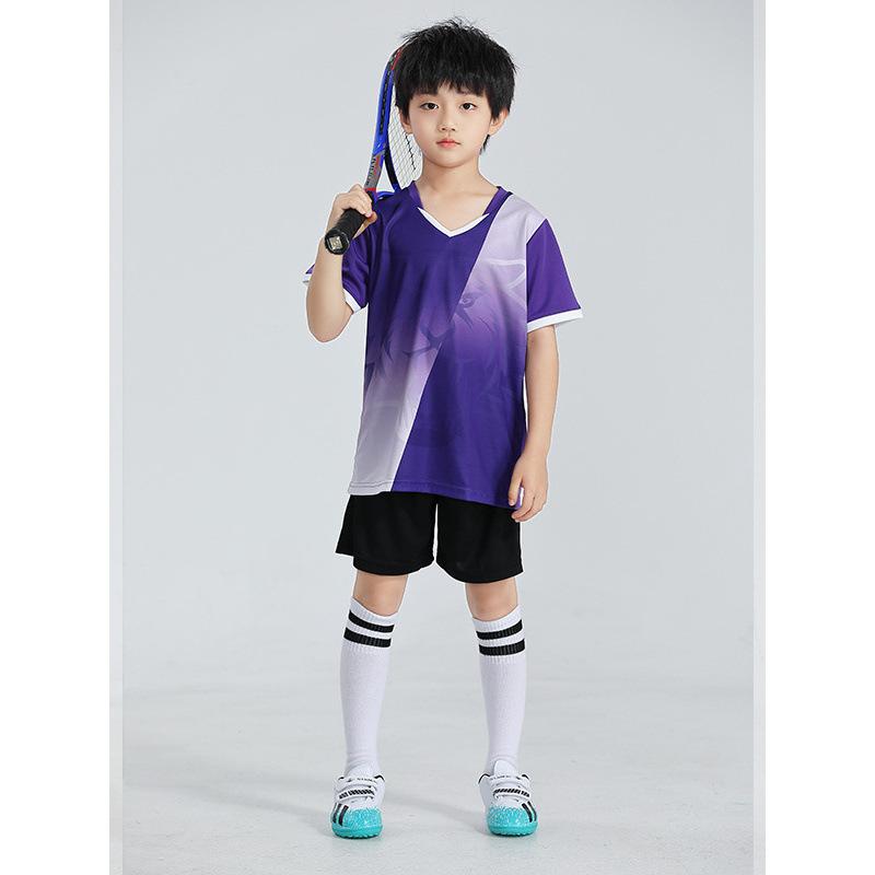 Children'S Football Jersey Set Summer Boys' Badminton Jersey Quick-Drying Primary School Students' Sports Competition Training Clothing