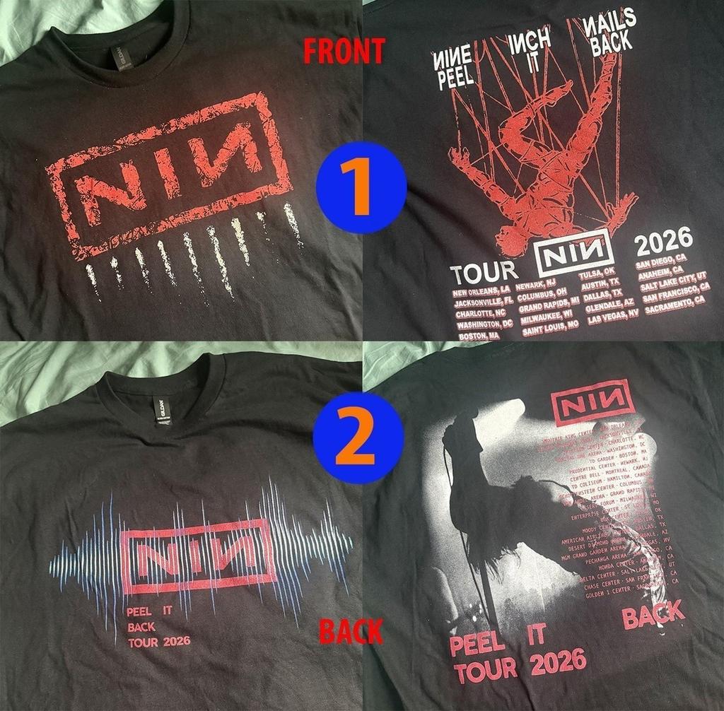 Retro Nine Inch Nails NIN Peel It Back Tour 2026 Cotton All Size Shirt U18.388