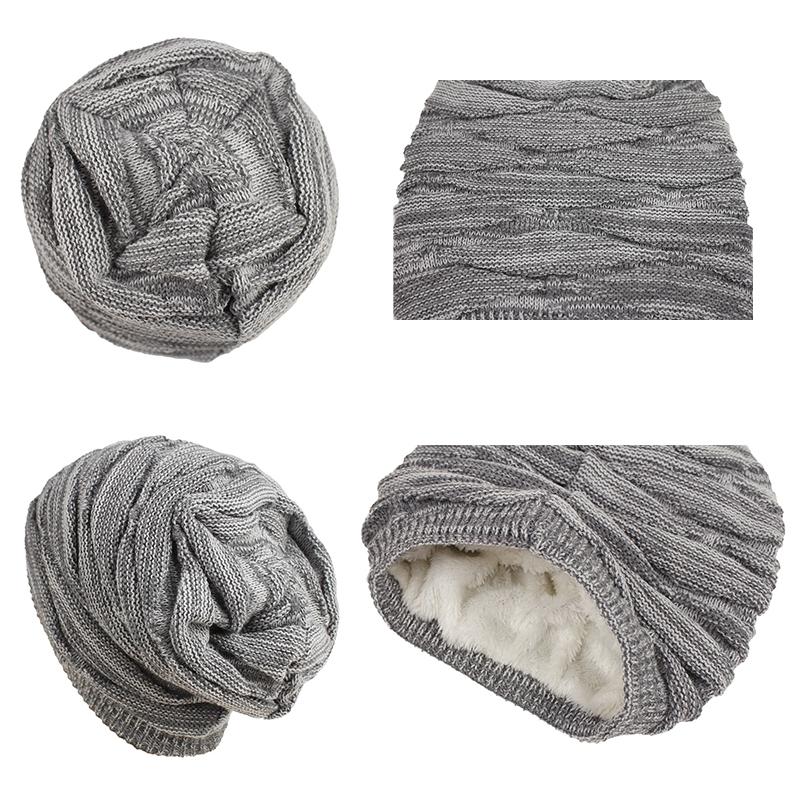 Fashion Knit Autumn Winter Crochet Solid Warm Baggy Beanie Hat Slouch Cap Ski Cap Christmas Gift Women Men
