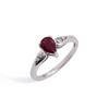 Bolai,Simple Design Natural Ruby Ring Pear 5*7mm Real Gemstone 925 Sterling Silver Classic Fine Jewelry for Women's Daily Wear