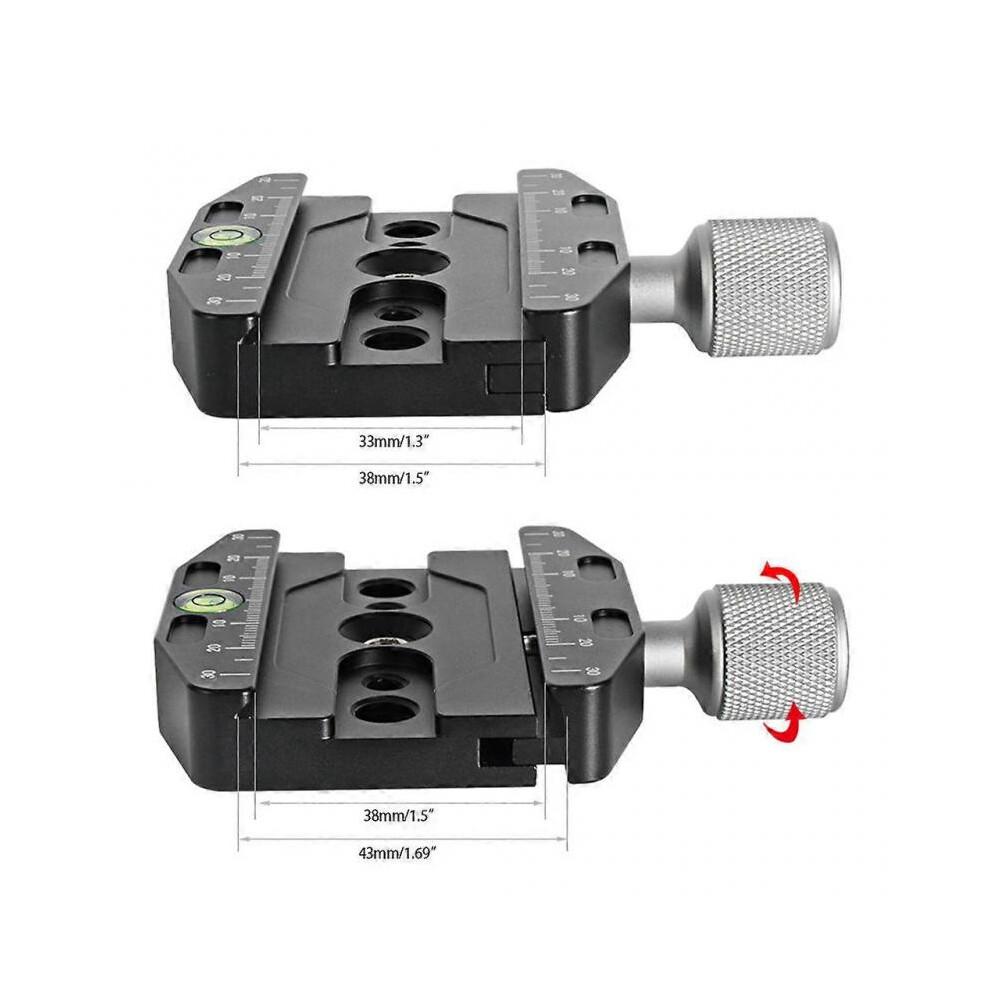 QR-70N 70mm Quick Release Clamp with 1/4 & 3/8 Thread & Bubble Levels Arca-style