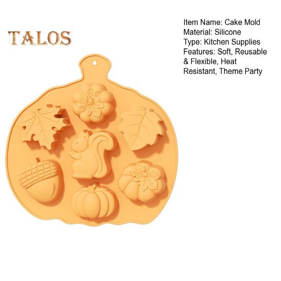 Силиконовая форма для торта на День благодарения в форме тыквы, осенние листья, многоразовая гибкая форма для шоколада, термостойкий инструмент для выпечки для тематической вечеринки в честь осеннего урожая