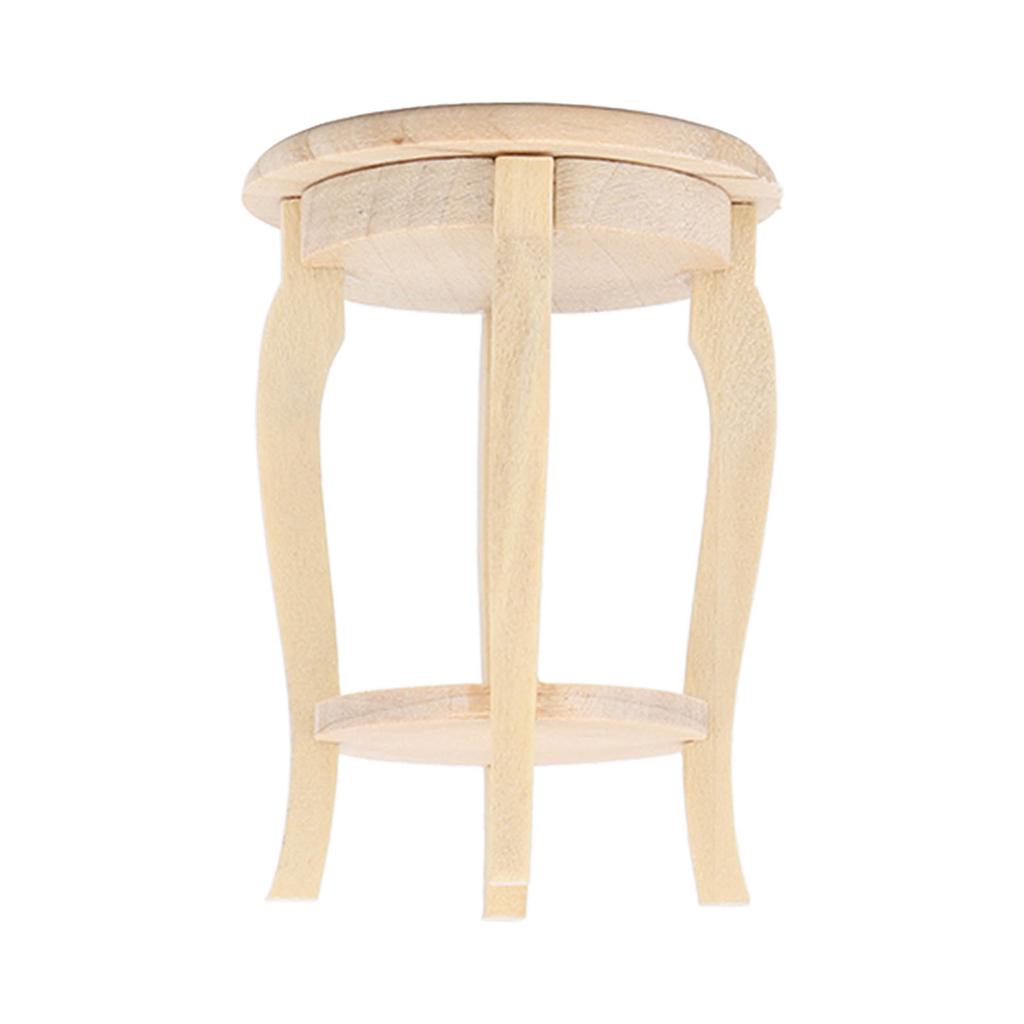1:12 Dollhouse Miniature Bonsai Stool Wooden Unfinished Perfect Detailed Dollhouse Stool Chair