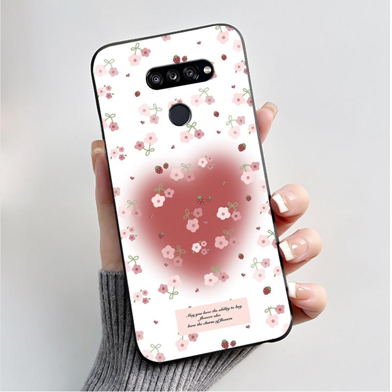 Soft Case For LG K50S K40S Phone Case LMX540HM LM-X540 LMX430HM LM-X430 Fashion Butterfly Flower Black Silicone Bumper Cover