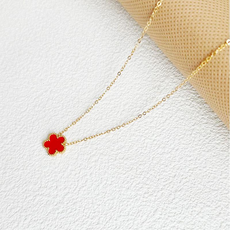 Clover Women's Hand Bracelets Flower Mothers Day Double Sided Stainless Steel Bracelet Charm Fashion Zircon Accessories Gifts