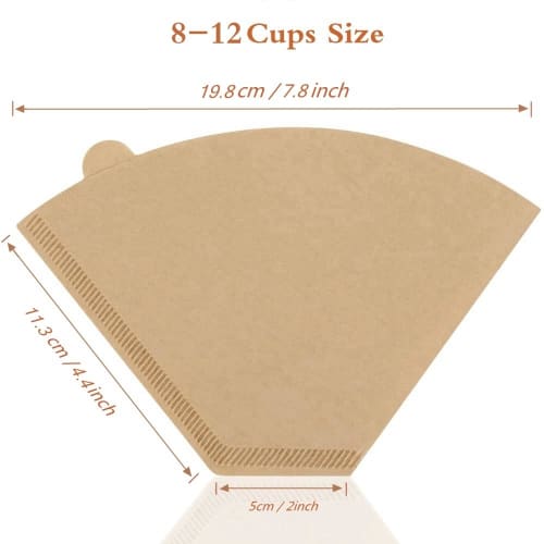 #4 Coffee Filters, Cone-Shaped, 8-12 Cups, Disposable Coffee Filter Paper for Smooth, Clean Taste, Pour-Over Coffee Makers (Natural, Unbleached, 4 U-S
