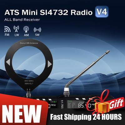 1,9-дюймовый IPS-экран SI4732 DSP-радиоприемник AM FM AMNVOLT V4 ATS MINI SI4732 Вседиапазонное DSP-радио FM AM SSB LSB USB-приемник