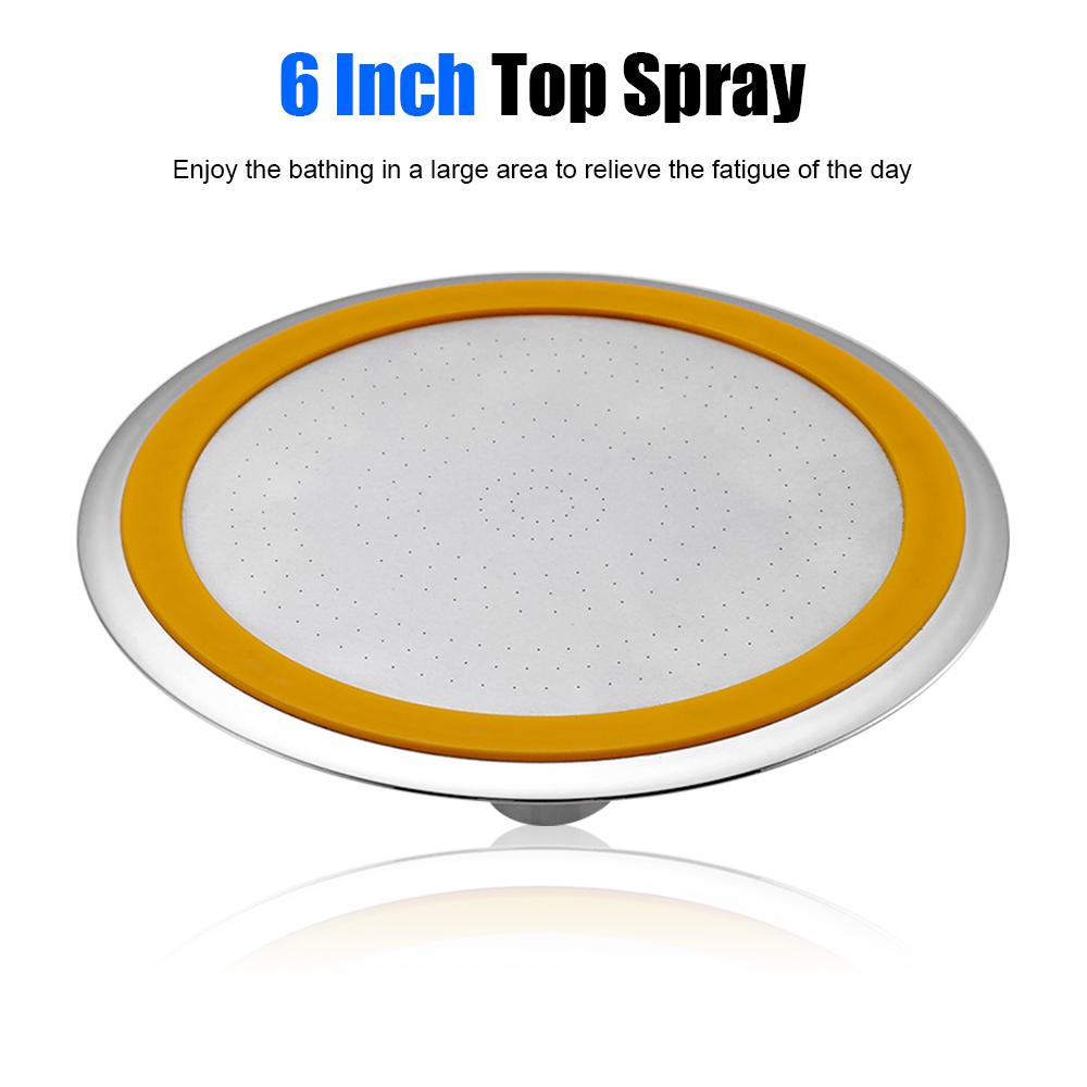 Large Round Big Rainfall Sprayer 6 Inch Adjustable Dual Use Hand Held/Top Shower Head 360 Degree High Pressure Bathroom Accessories