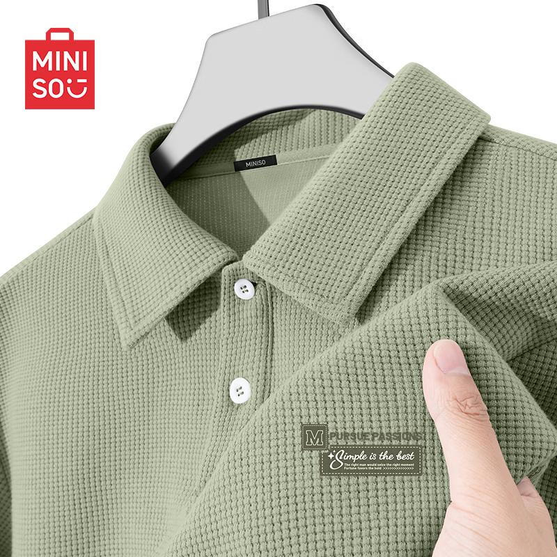 MINISO Мужская вафельная рубашка-поло, лето 2026