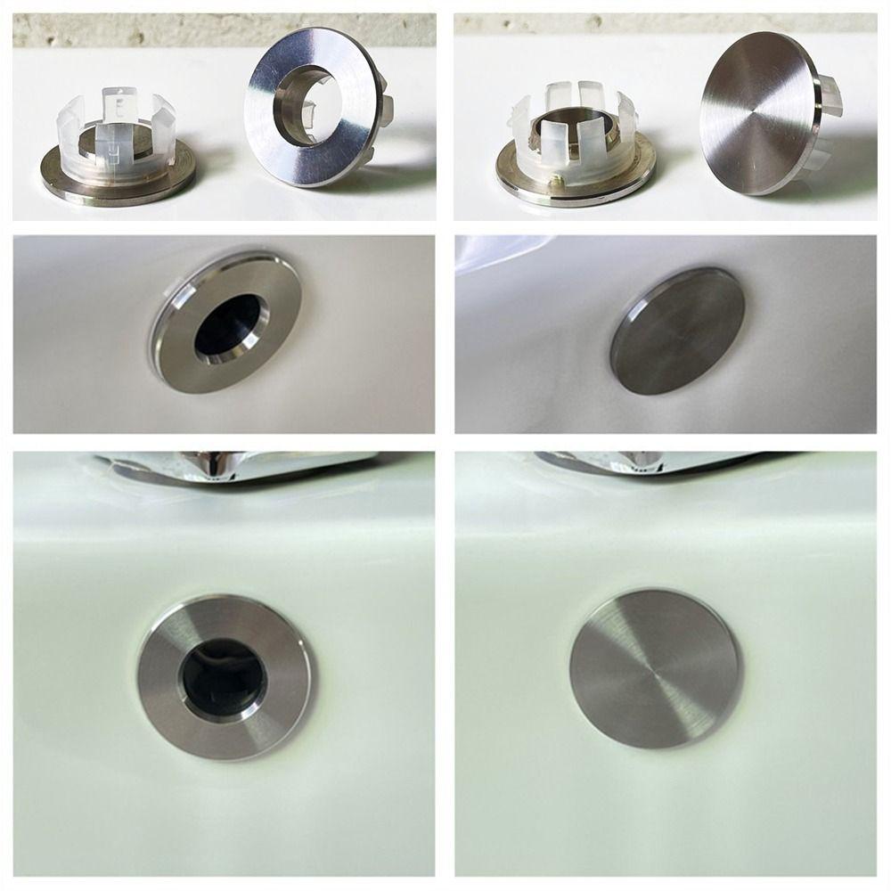 Round Wash Basin Overflow Ring Plug Replacement Sink Hole Cover  Kitchen Bathroom Supplies