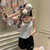 Женский Мультяшный Комплект Пижама Майка Топ с Накладками на Грудь - Летняя Домашняя Одежда для Девочек с Шортами