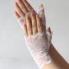 1 Pair Women Prom Gloves See-through Lace Thin Fingerless Literary Style Performances Bride