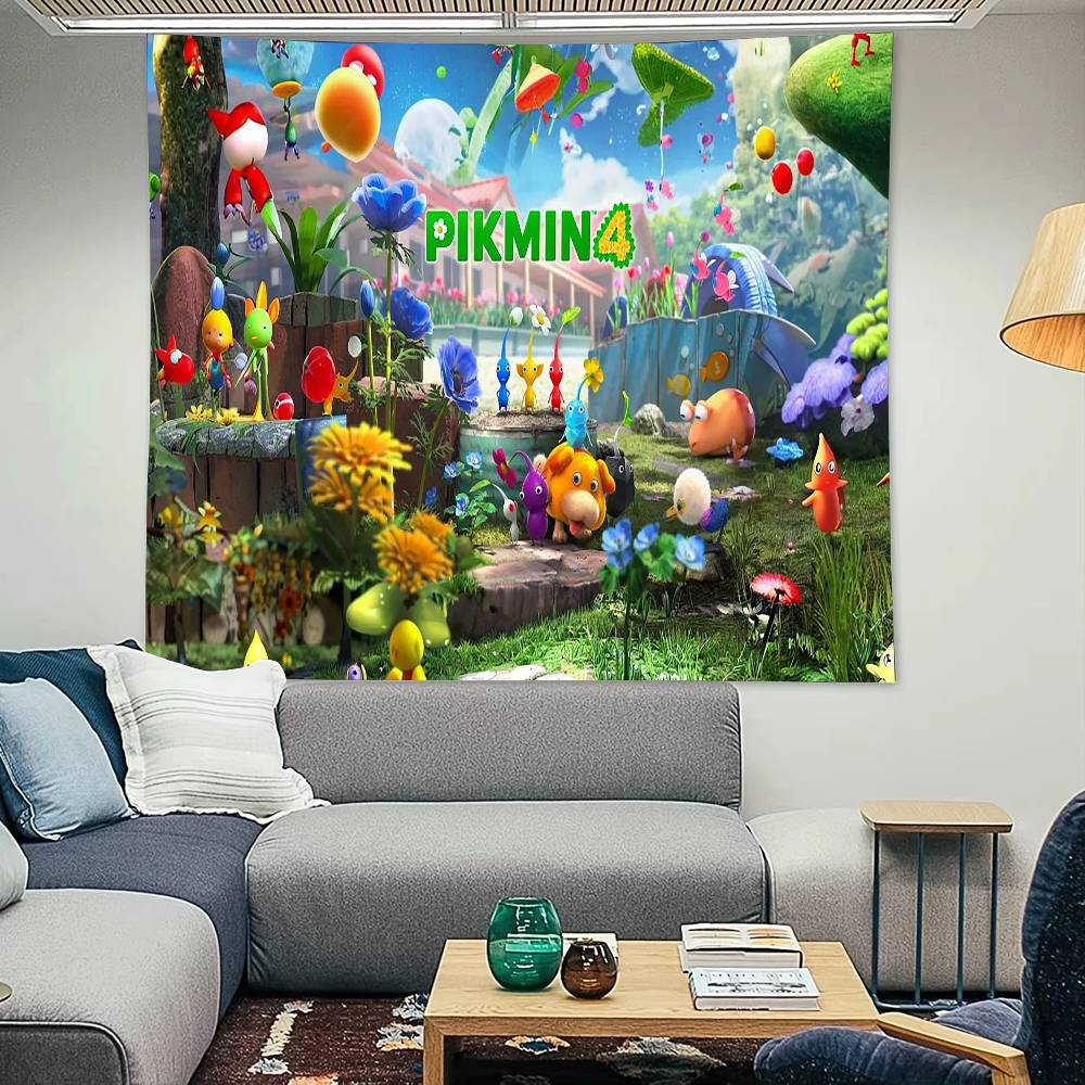 Pikmin 4 Funny Tapestry Decoration Bedroom Dormitory Background Cloth Holiday Home Party Living Room Club Cloth
